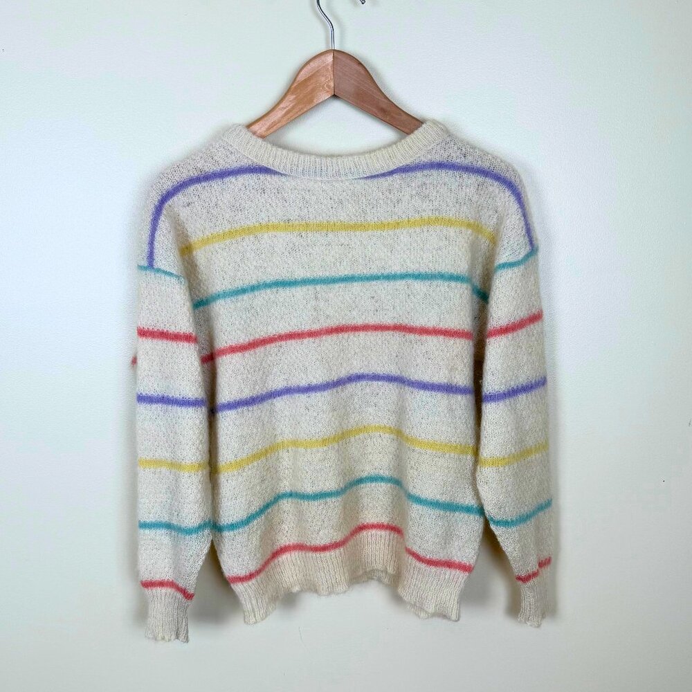 Vintage 1980s Álafoss Iceland Rainbow Stripe Sweater